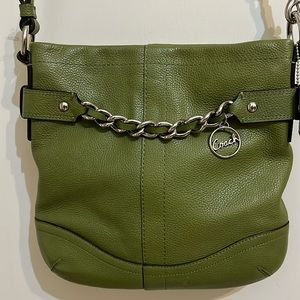 Beautiful green coach cross body handbag. Gently used condition